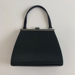 Vintage Esprit Black Satin Mini Evening Bag